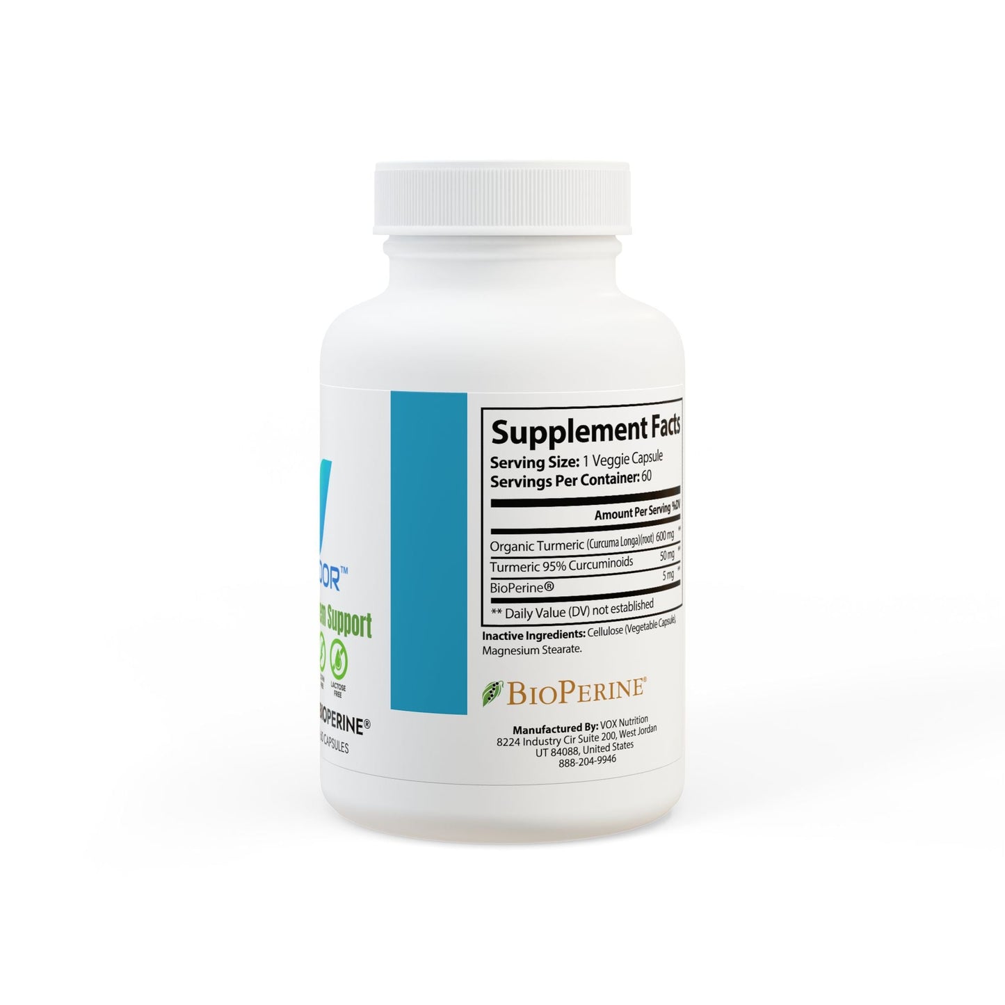VECEDOR Turmeric with BioPerine® (Black Pepper Fruit Extract) Supplement (60 Capsules) VECEDOR