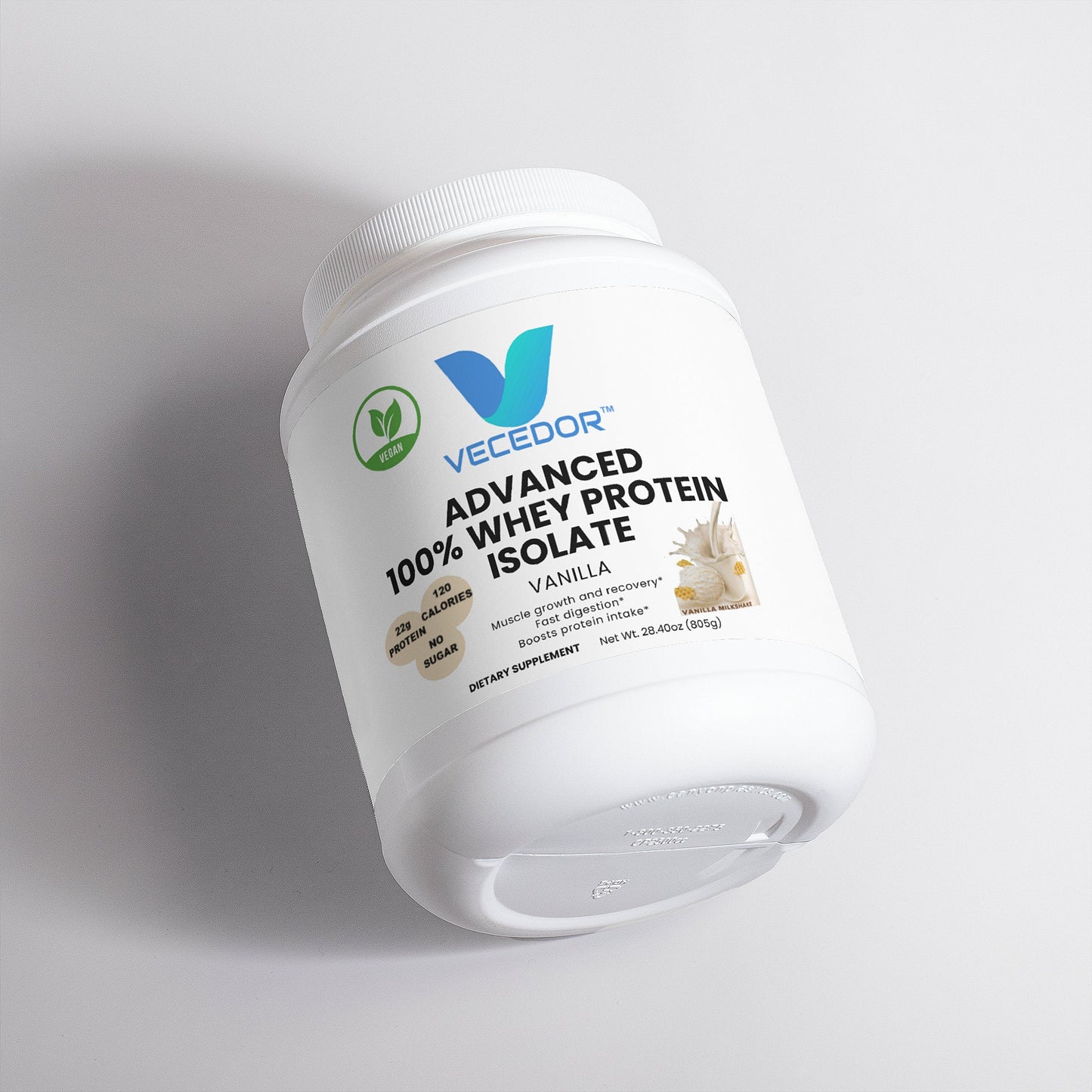 VECEDOR Advanced 100% Whey Protein Isolate – Vanilla | Fast Absorption & Lean Muscle Support VECEDOR