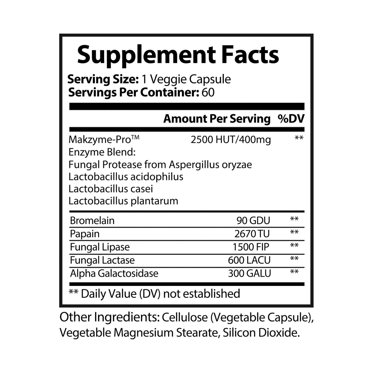 VECEDOR Digestive Enzyme Blend Supplement (60 Capsules) VECEDOR