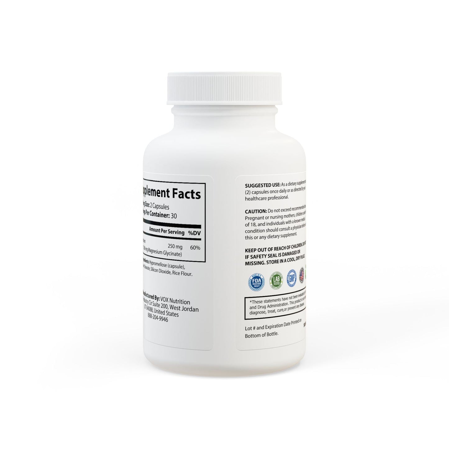 VECEDOR Magnesium Glycinate Supplement (60 Capsules) VECEDOR