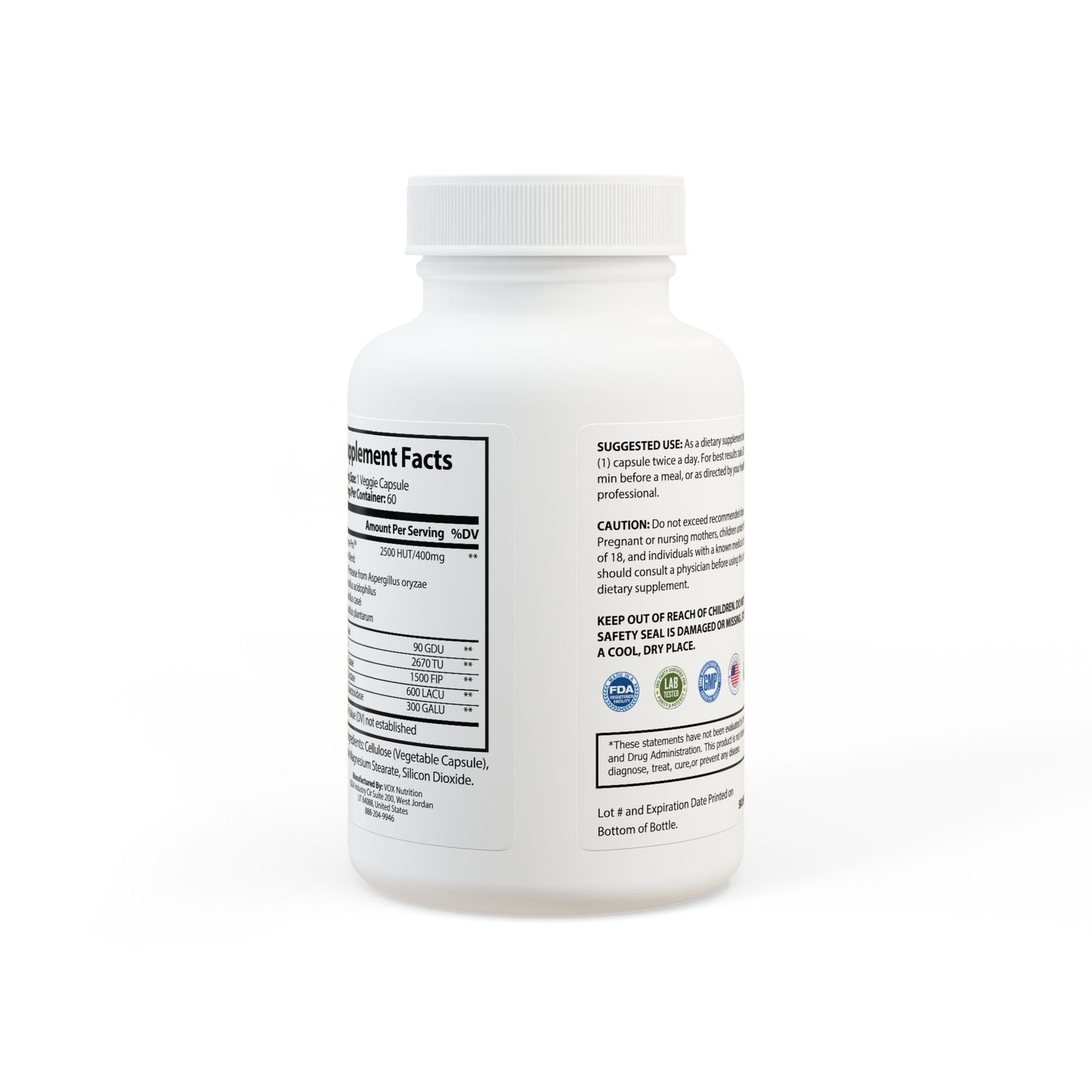 VECEDOR Digestive Enzyme Blend Supplement (60 Capsules) VECEDOR