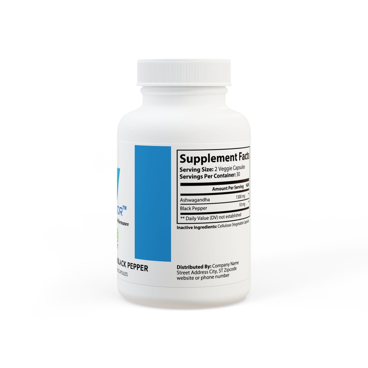 VECEDOR Ashwagandha and Black Pepper Supplement (60 capsules) Printify