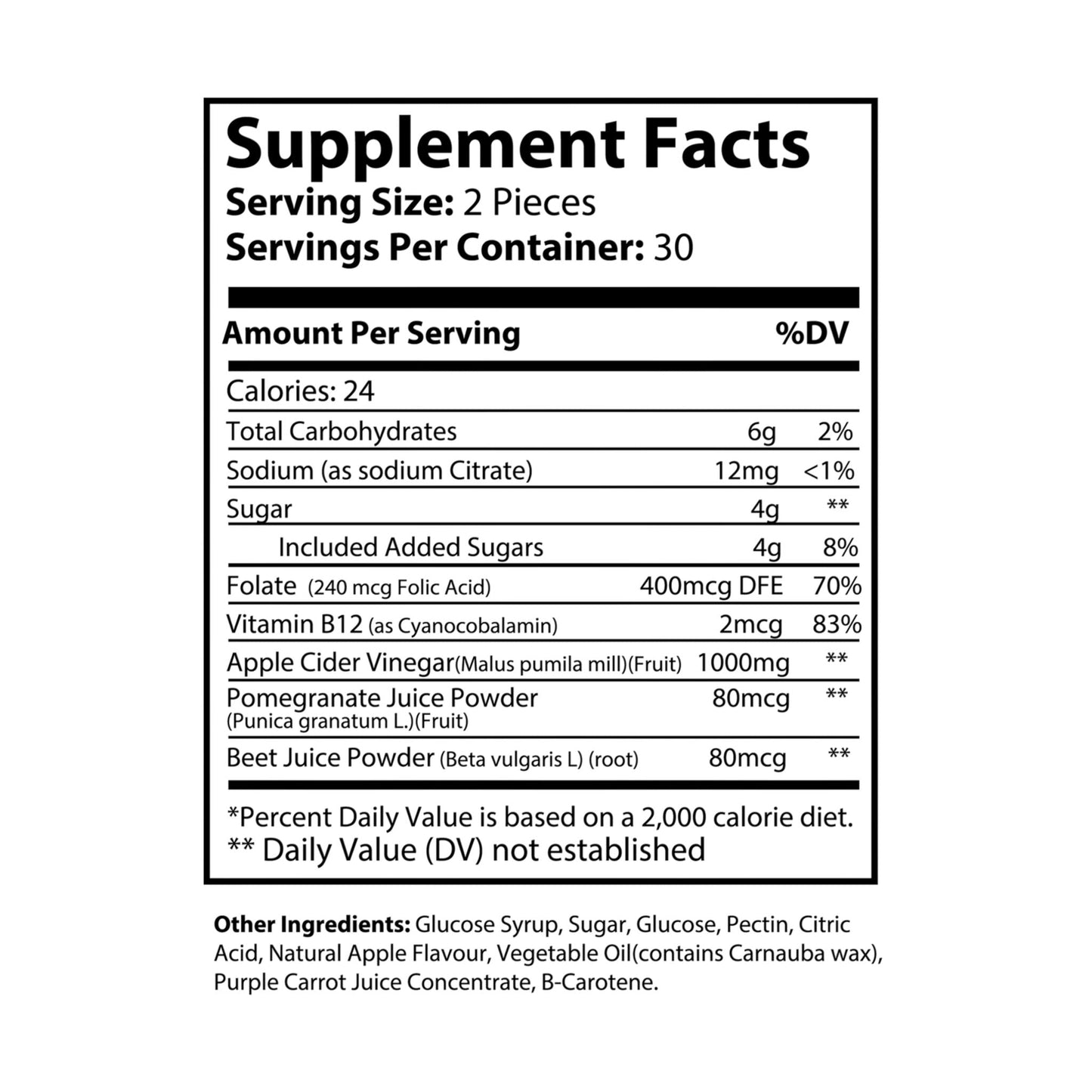 VECEDOR Apple Cider Vinegar Gummies (60 Gummies) VECEDOR