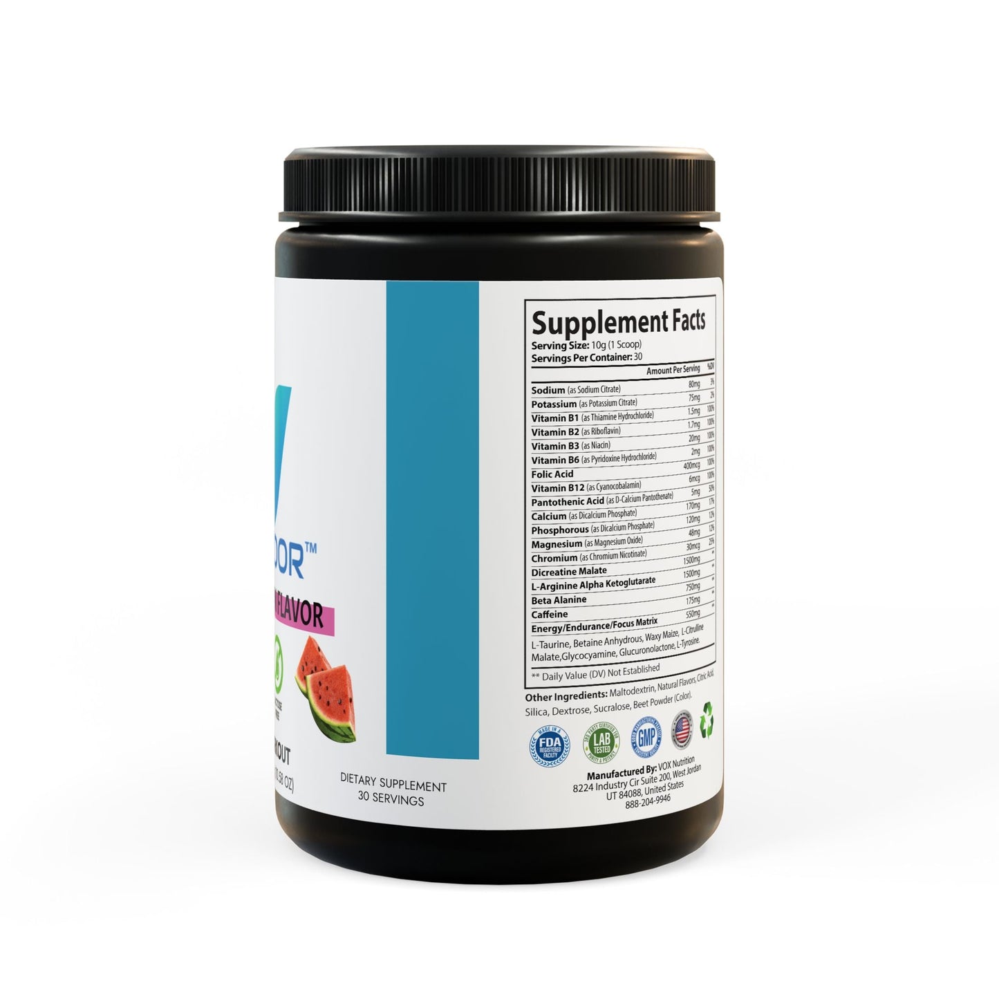 VECEDOR Pre-Workout Supplement, Watermelon (300g, 10.58oz) VECEDOR
