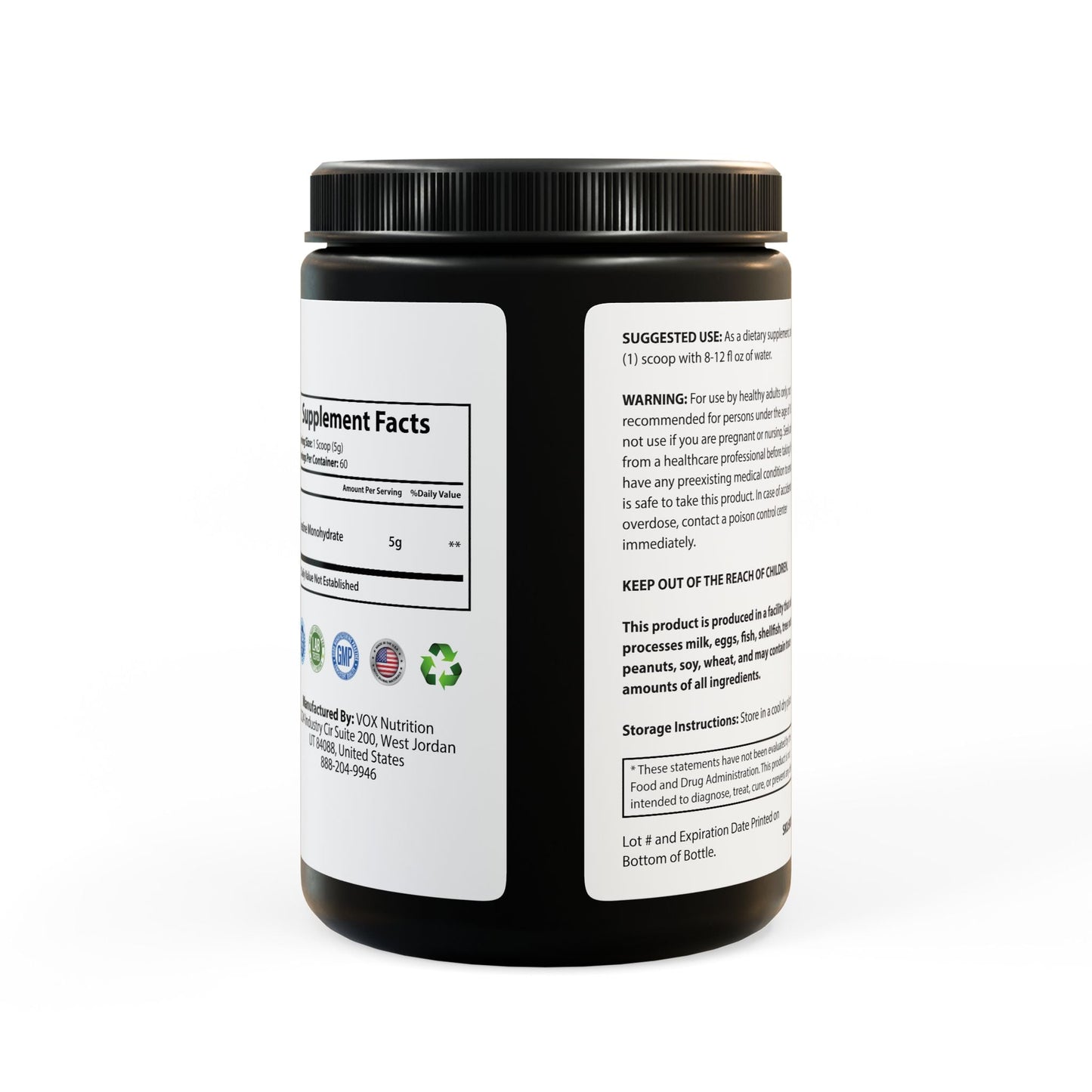 VECEDOR Creatine Monohydrate Supplement (300g, 10.58oz) 60 Servings VECEDOR
