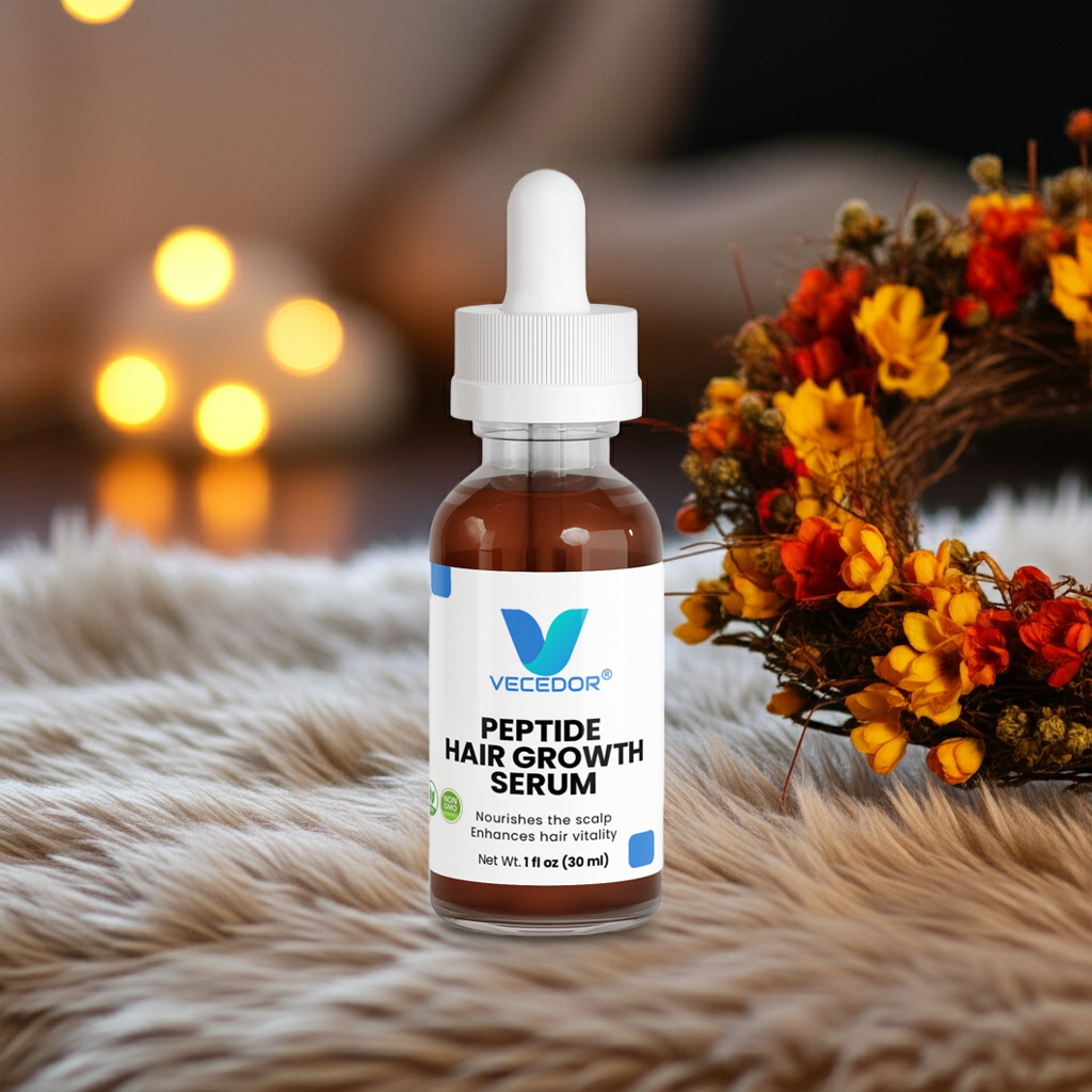 VECEDOR Peptide Hair Growth Serum – Strengthening & Nourishing Scalp Treatment for Thicker, Fuller Hair 1 fl oz VECEDOR