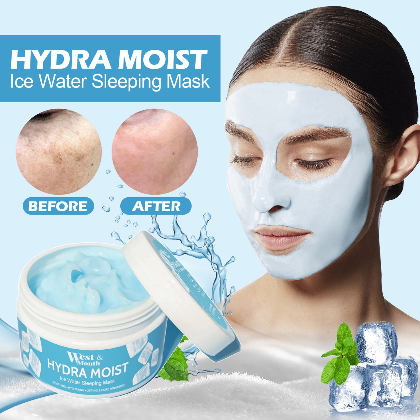 West&Month Radiant Sleep Facial Mask Deep Cleaning Pore Moisturizing Facial Mask