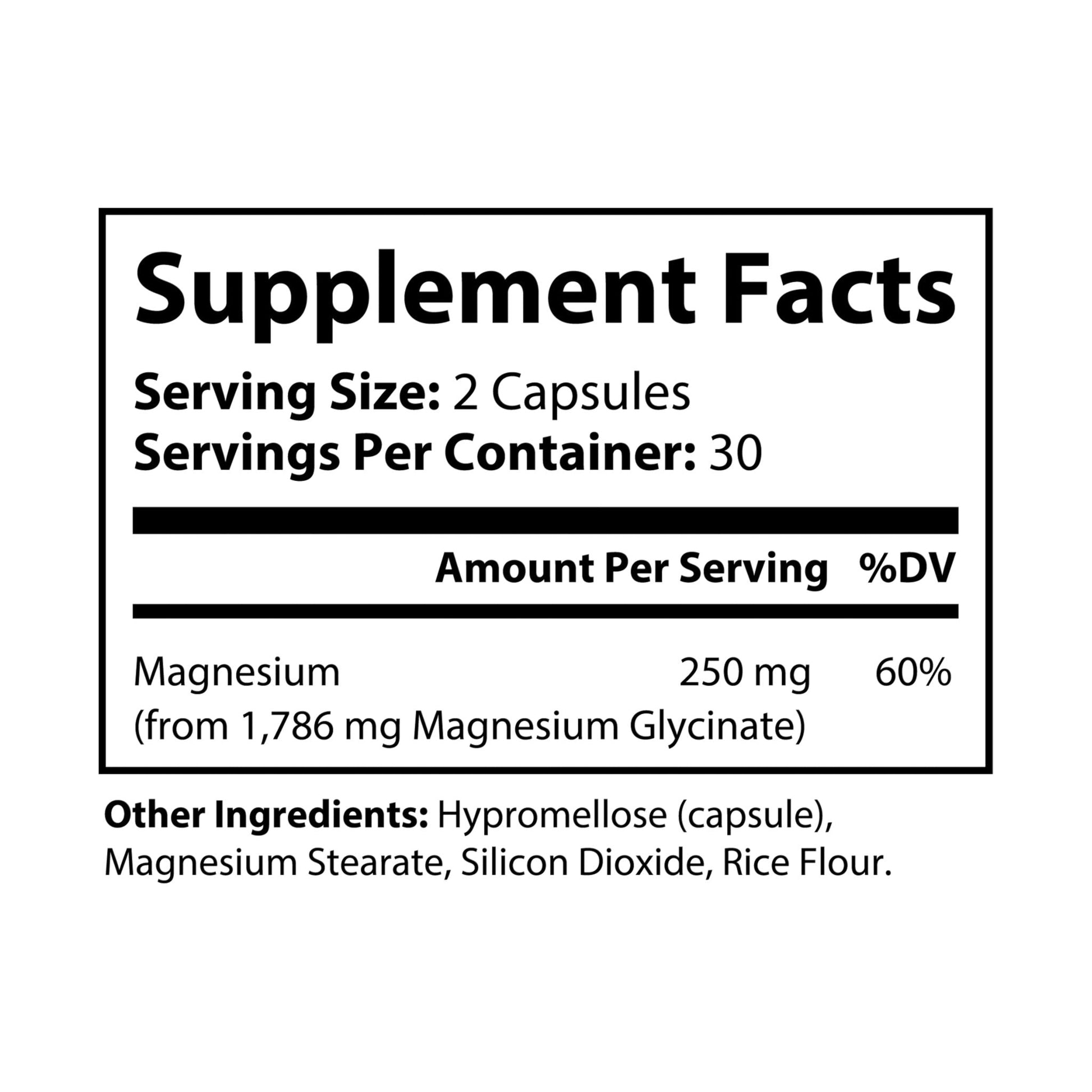VECEDOR Magnesium Glycinate Supplement (60 Capsules) VECEDOR