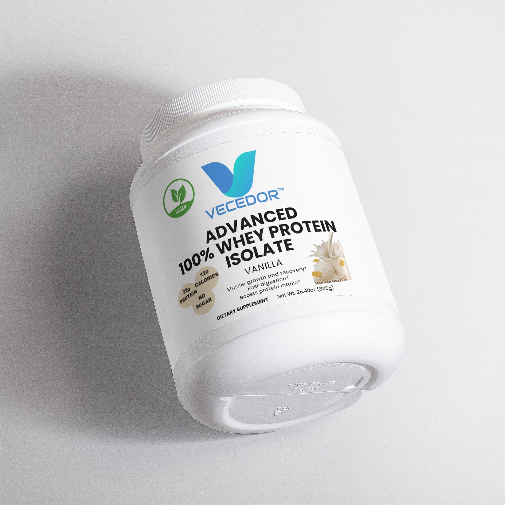 VECEDOR Advanced 100% Whey Protein Isolate – Vanilla | Fast Absorption & Lean Muscle Support VECEDOR