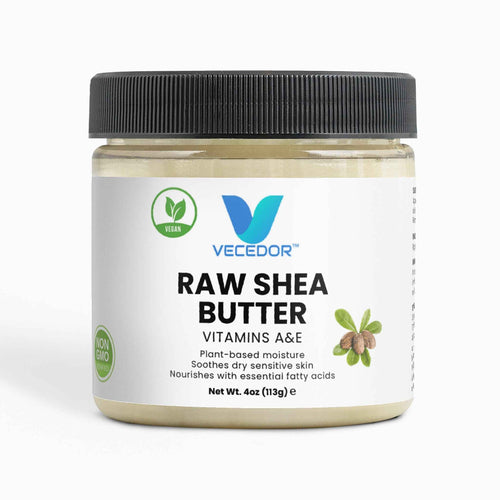 VECEDOR Raw Shea Butter – 100% Pure & Unrefined Organic Shea Butter for Skin, Hair & Body Moisturizing, 4oz