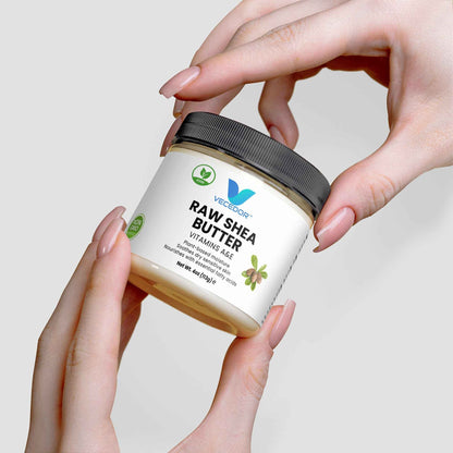 VECEDOR Raw Shea Butter – 100% Pure & Unrefined Organic Shea Butter for Skin, Hair & Body Moisturizing, 4oz