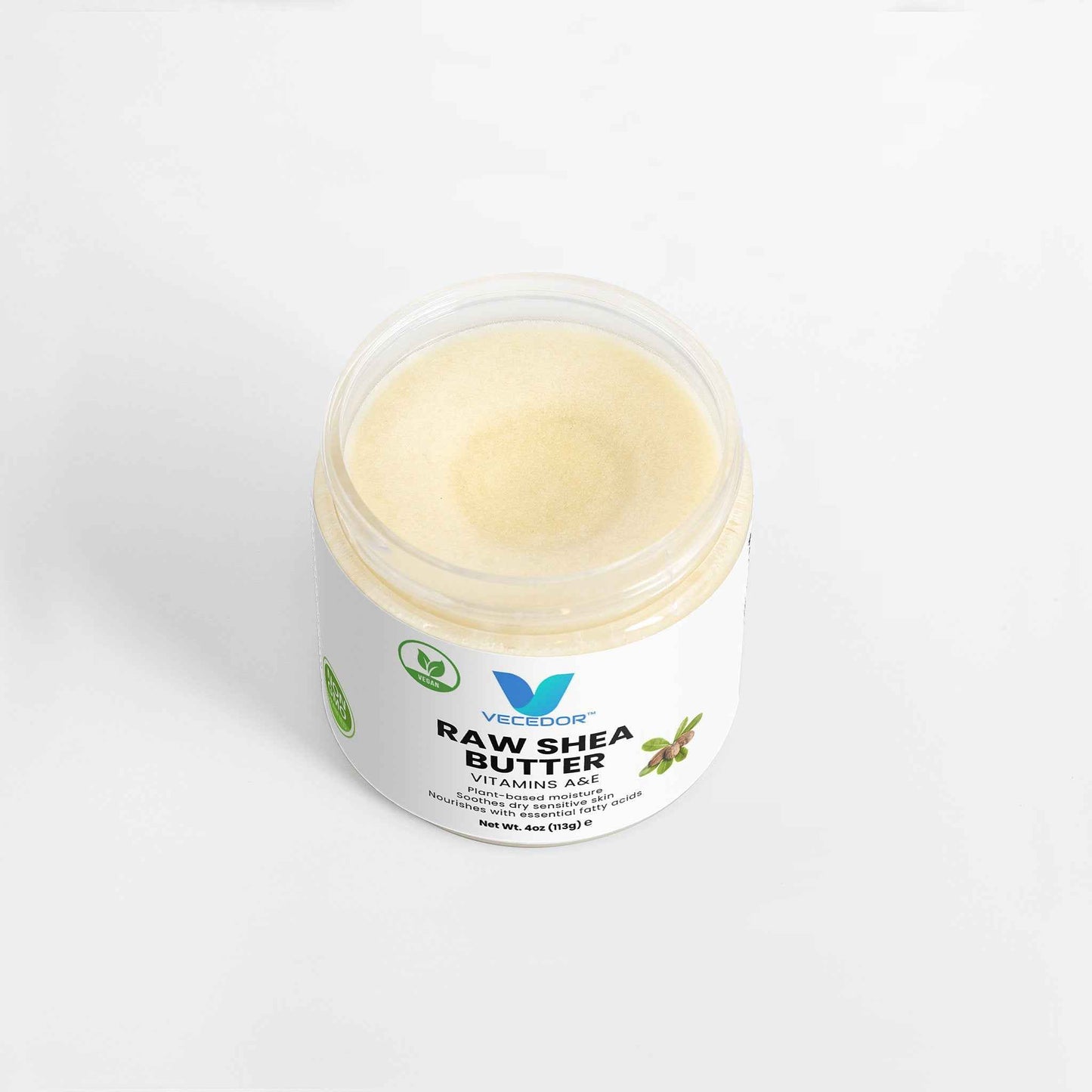 VECEDOR Raw Shea Butter – 100% Pure & Unrefined Organic Shea Butter for Skin, Hair & Body Moisturizing, 4oz