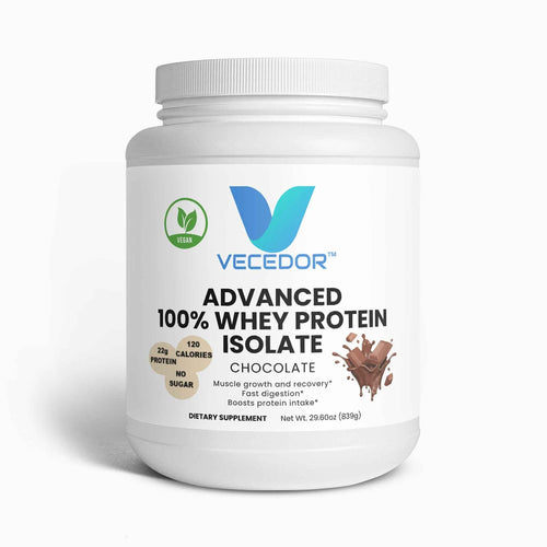 VECEDOR Advanced 100% Whey Protein Isolate – Chocolate | Fast Absorption & Lean Muscle Support