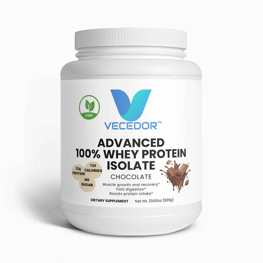 VECEDOR Advanced 100% Whey Protein Isolate – Chocolate | Fast Absorption & Lean Muscle Support