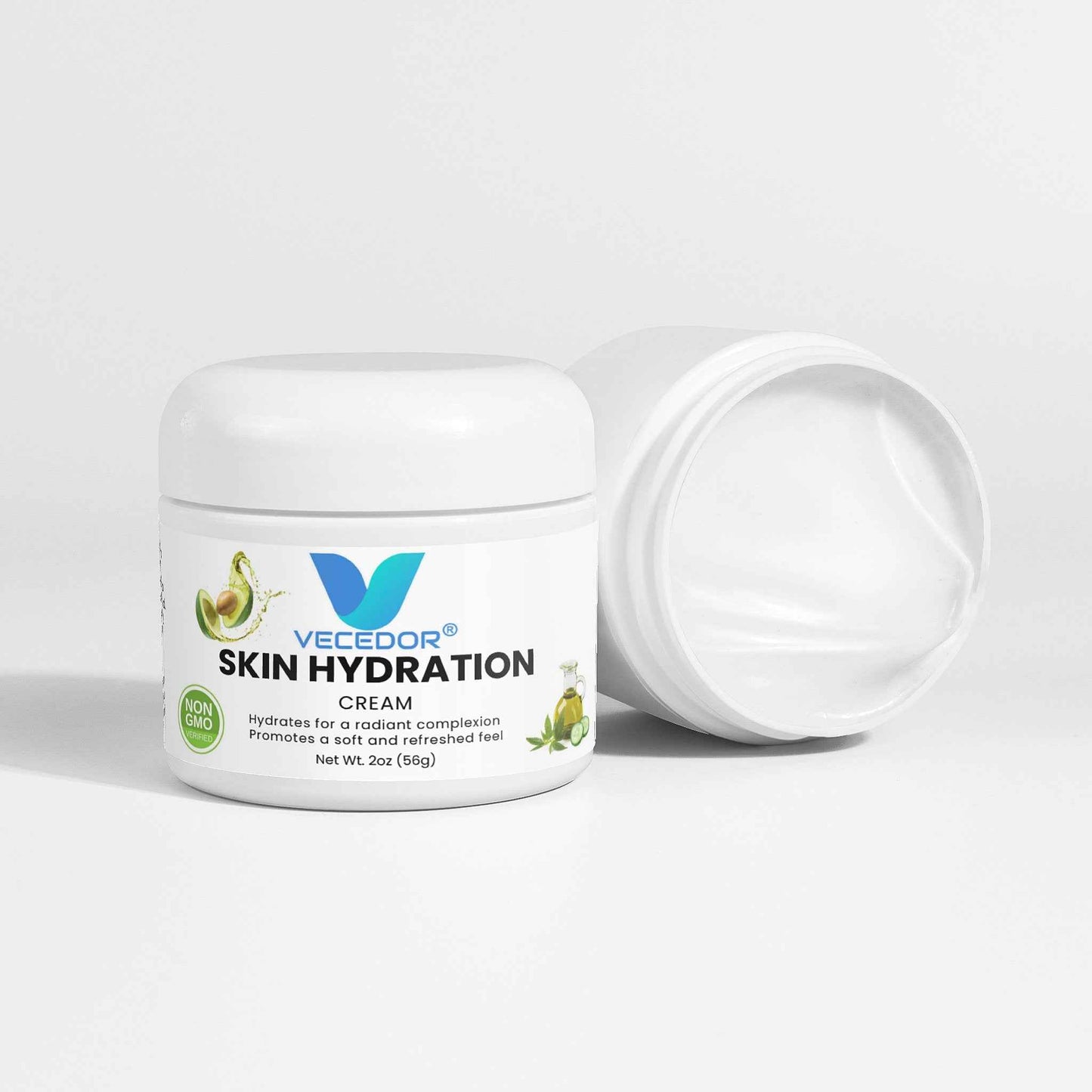 VECEDOR Skin Hydration Cream – Daily Face & Body Moisturizer with Hyaluronic Acid for Dry & Sensitive Skin, 2oz