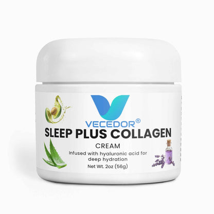VECEDOR Sleep Plus Collagen Cream – Night Moisturizer with Collagen & Hyaluronic Acid for Hydration, Firming & Anti-Aging, 2oz