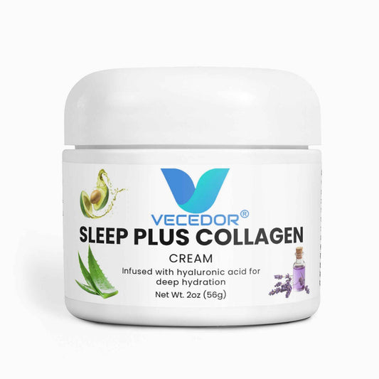VECEDOR Sleep Plus Collagen Cream – Night Moisturizer with Collagen & Hyaluronic Acid for Hydration, Firming & Anti-Aging, 2oz