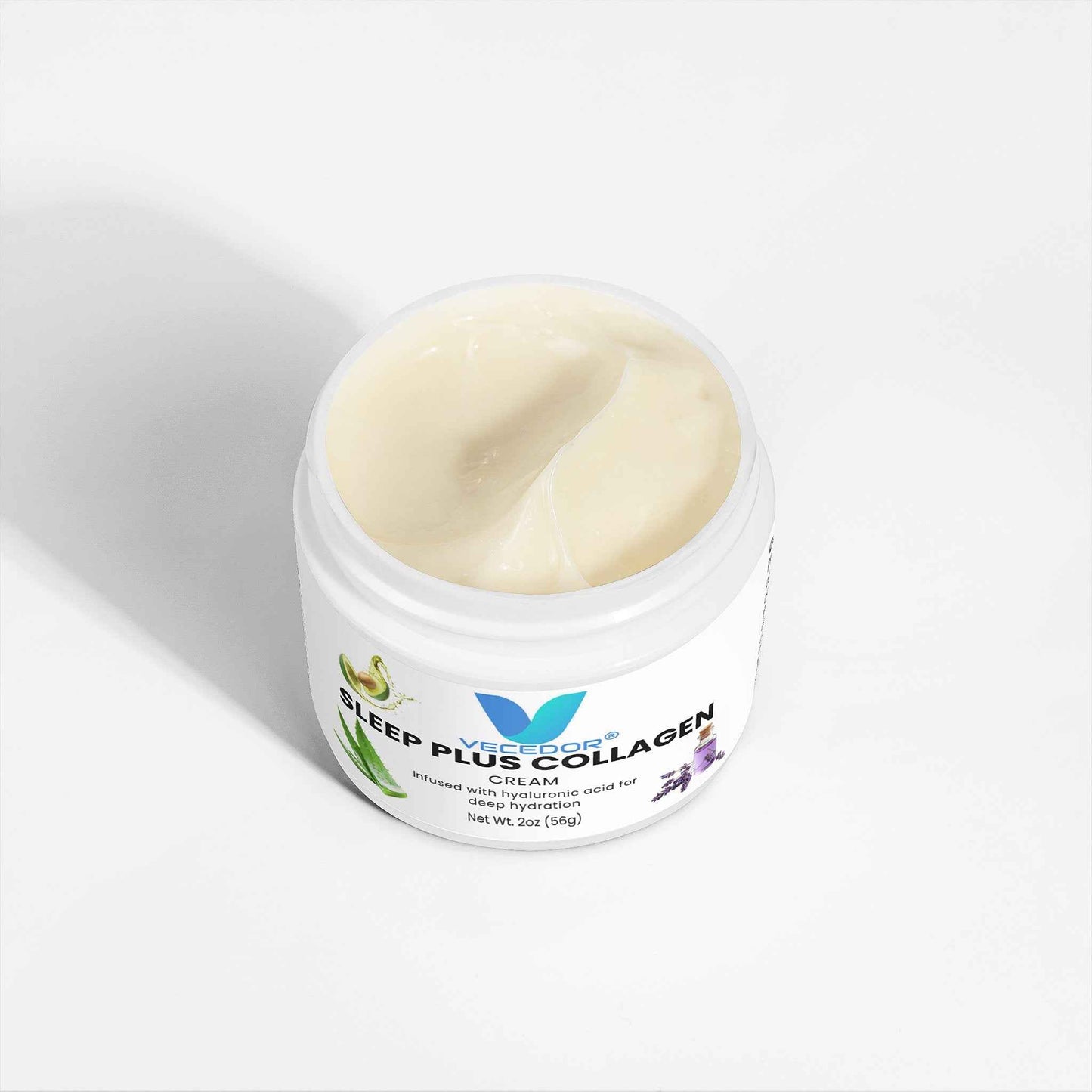 VECEDOR Sleep Plus Collagen Cream – Night Moisturizer with Collagen & Hyaluronic Acid for Hydration, Firming & Anti-Aging, 2oz