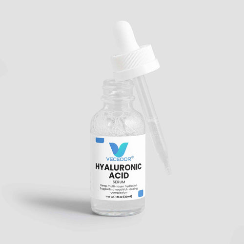 Vecedor Hyaluronic Acid Serum - Deep Multi-Layer Hydration for Enhanced Moisture Retention & Elasticity - 1 fl oz