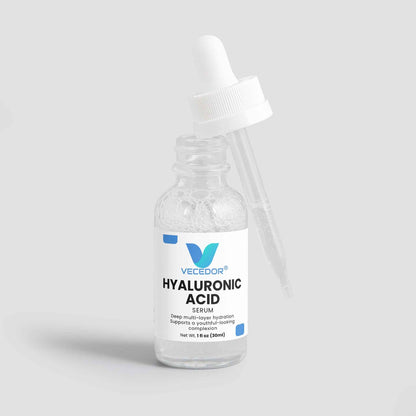 Vecedor Hyaluronic Acid Serum - Deep Multi-Layer Hydration for Enhanced Moisture Retention & Elasticity - 1 fl oz