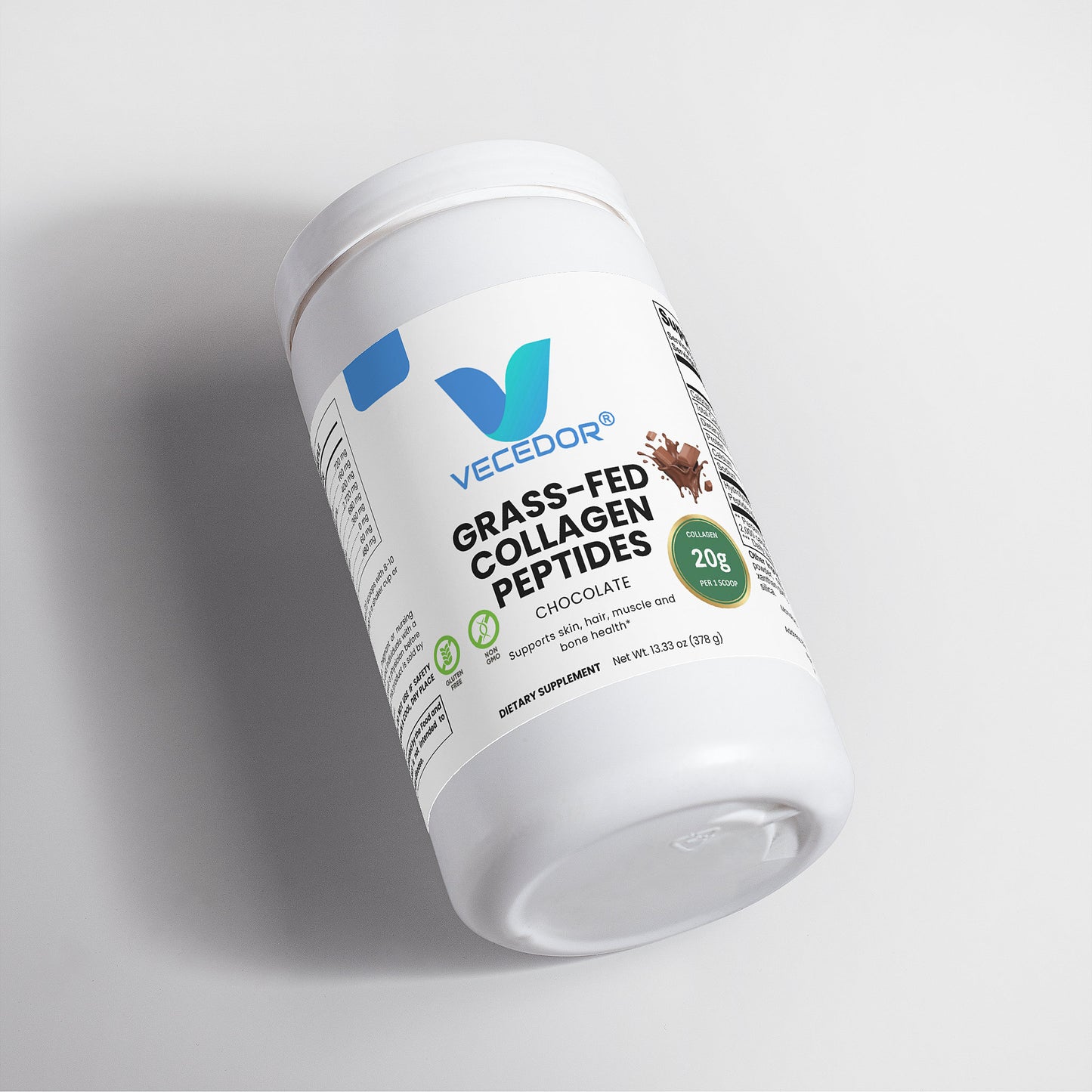 VECEDOR Grass-Fed Collagen Peptides Powder (Chocolate)