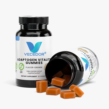 VECEDOR Adaptogen Vitality Blend for Energy & Balance | Daily Wellness Support Gummies