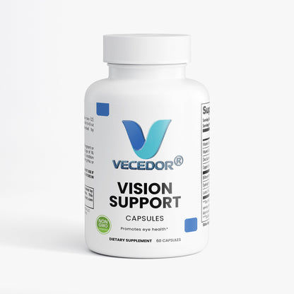 Vecedor Vision Support – Lutein and Zeaxanthin Supplement for Eye Health, Helps Reduce Eye Strain and Fatigue – 60 Capsules