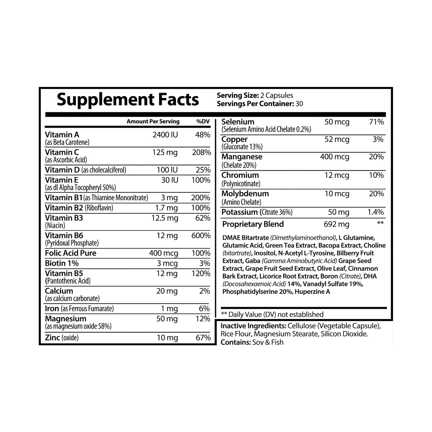 VECEDOR Brain Support Complex Supplement (60 Capsules) VECEDOR