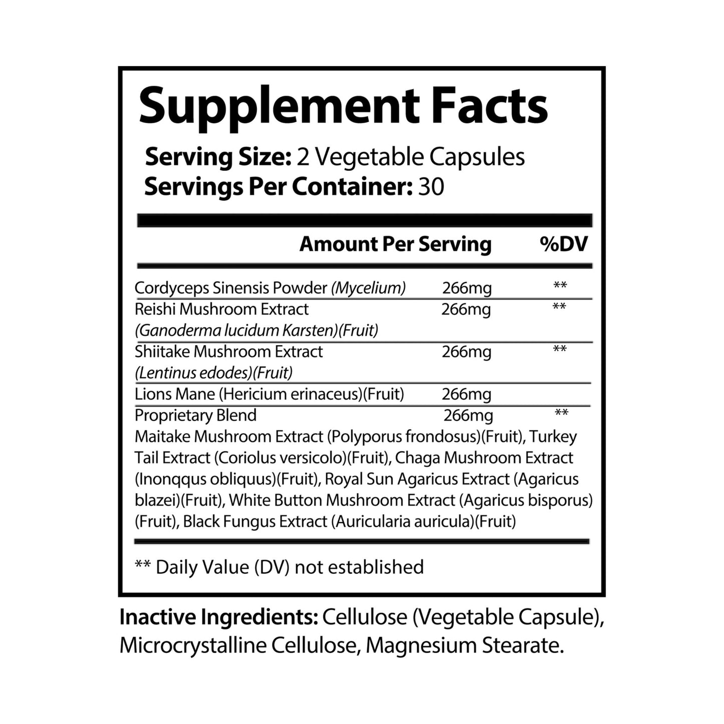VECEDOR Mushroom Blend Supplement (60 Capsules) VECEDOR