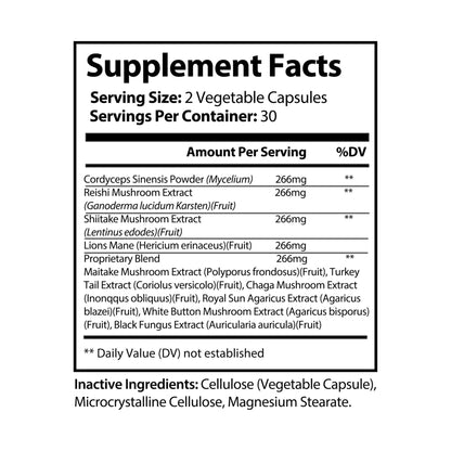 VECEDOR Mushroom Blend Supplement (60 Capsules) VECEDOR