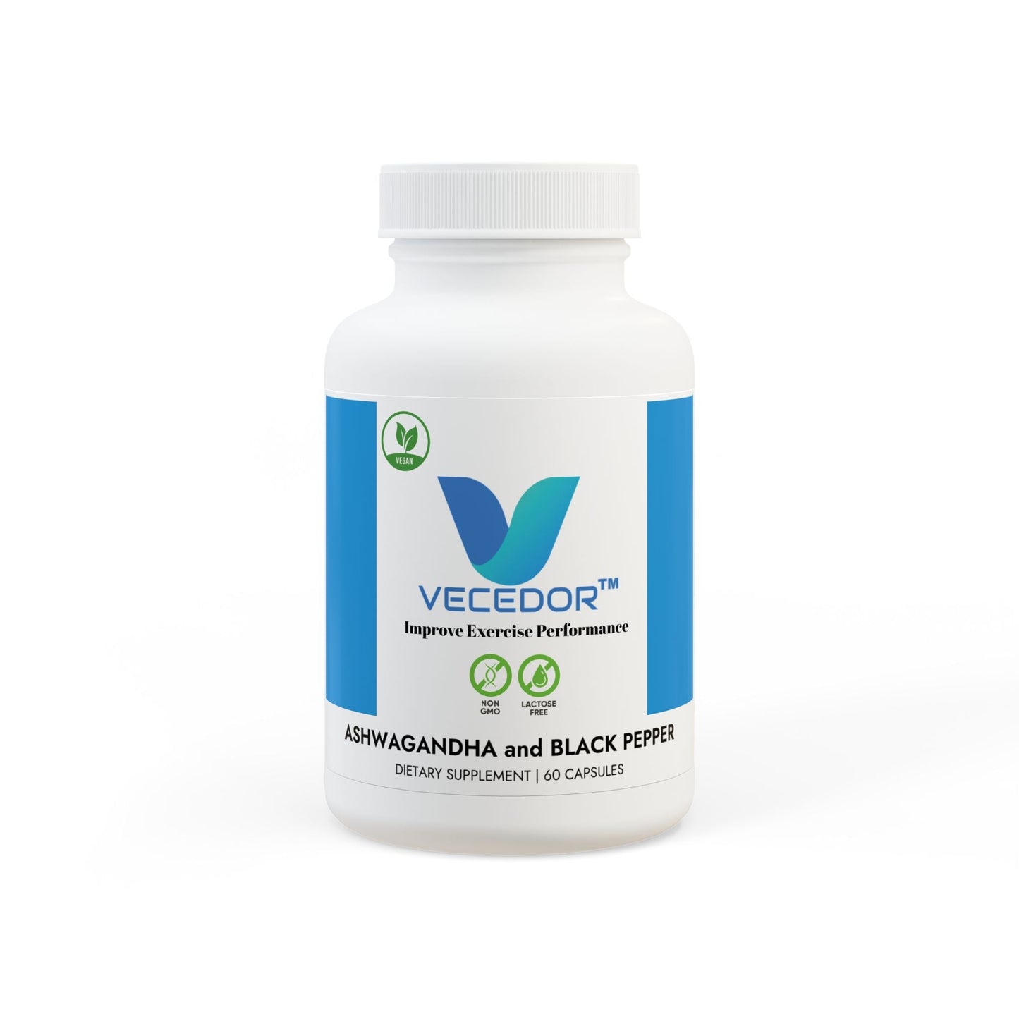 VECEDOR Ashwagandha and Black Pepper Supplement (60 capsules) Printify