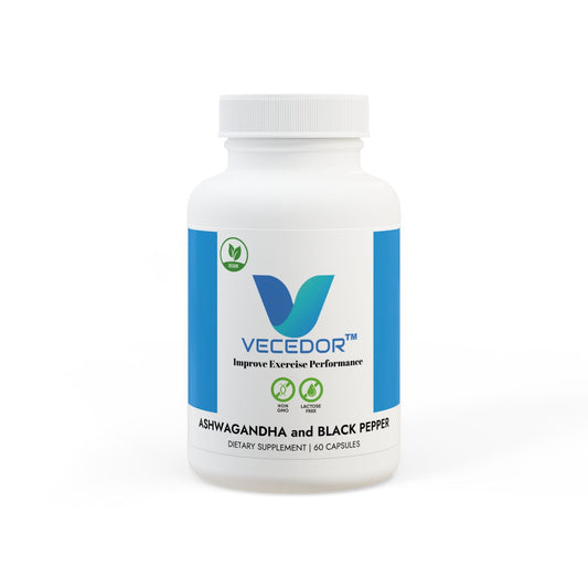 VECEDOR Ashwagandha and Black Pepper Supplement (60 capsules) Printify