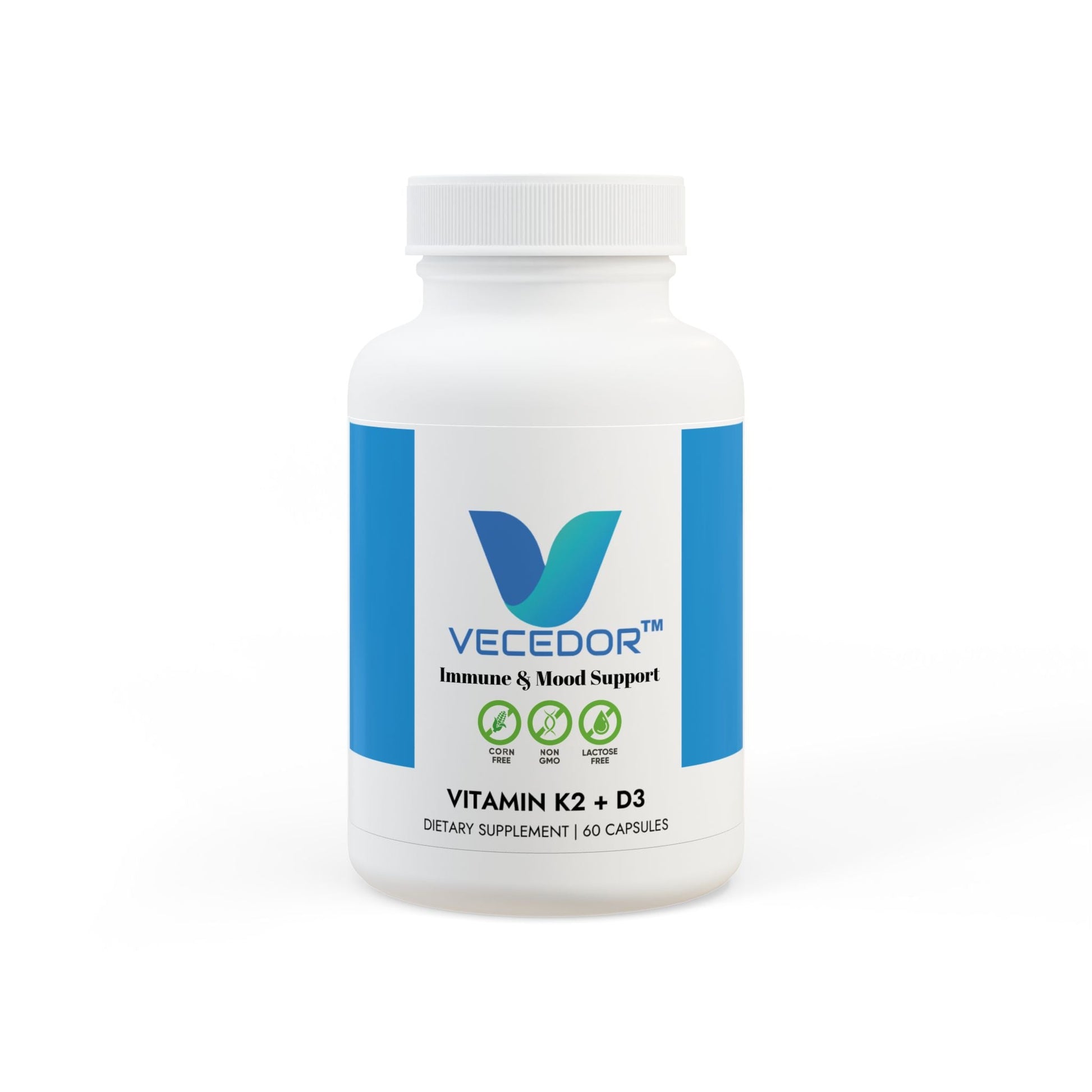 VECEDOR Vitamin K2 + D3 Supplement (60 Capsules) Printify