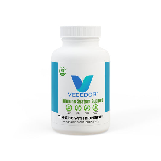 VECEDOR Turmeric with BioPerine® (Black Pepper Fruit Extract) Supplement (60 Capsules) Printify