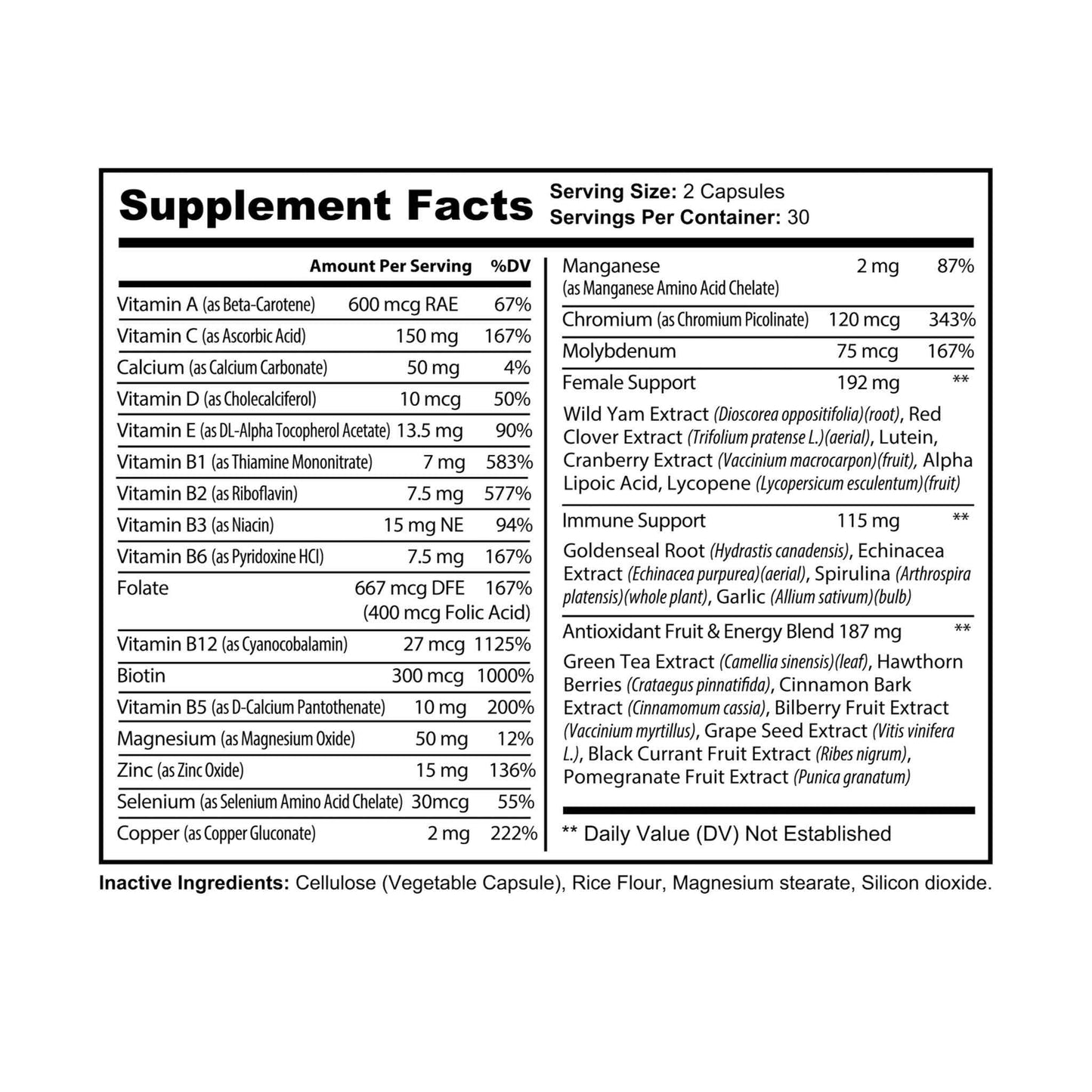 VECEDOR Multivitamin for Women Supplement (60 Capsules)