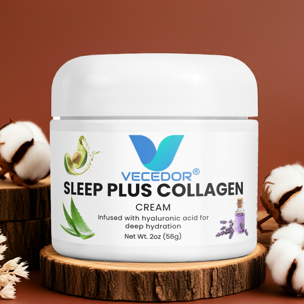 VECEDOR Sleep Plus Collagen Cream – Night Moisturizer with Collagen & Hyaluronic Acid for Hydration, Firming & Anti-Aging, 2oz VECEDOR