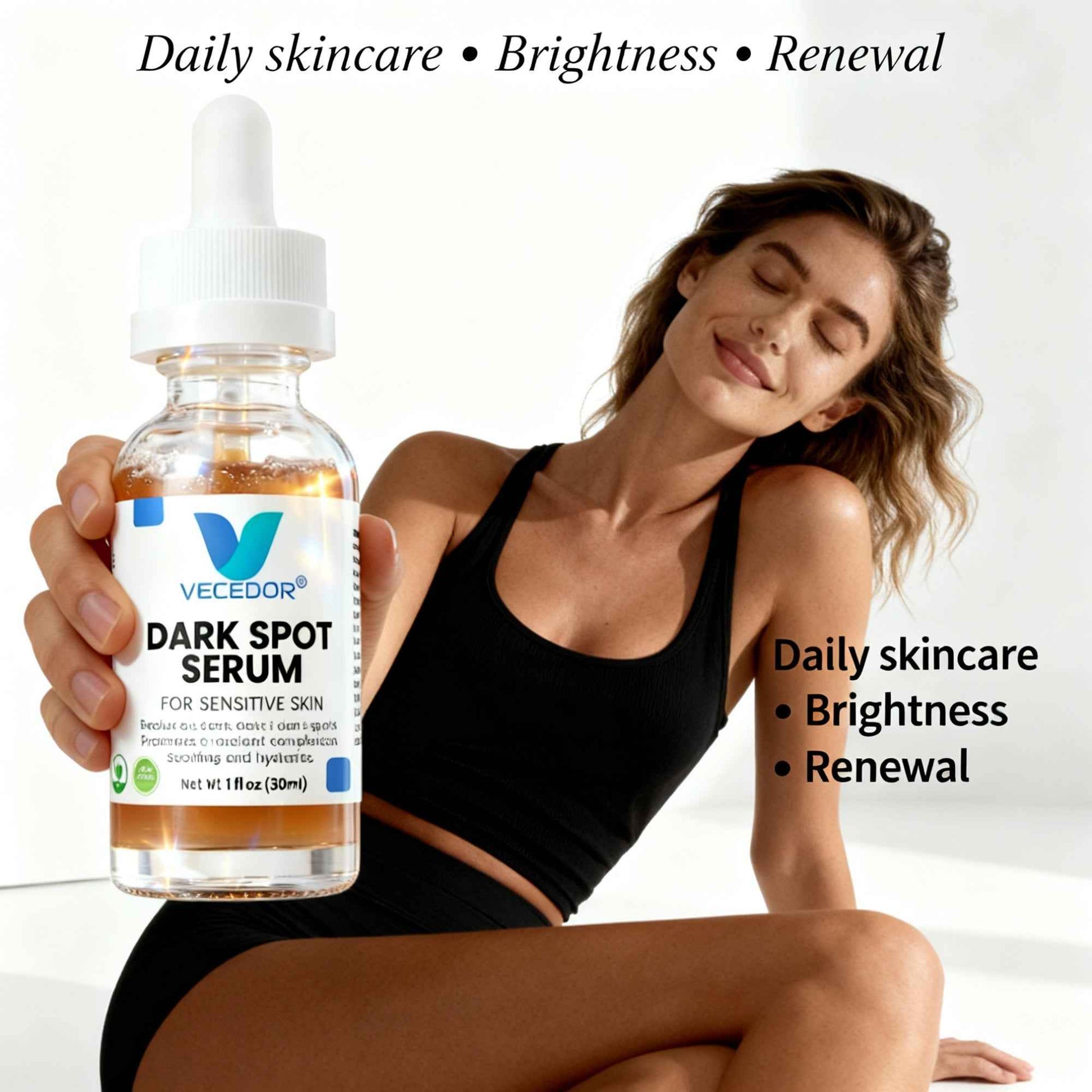 VECEDOR Dark Spot Serum for Sensitive Skin – Brightening, Even Tone & Hyperpigmentation Treatment, 1 fl oz