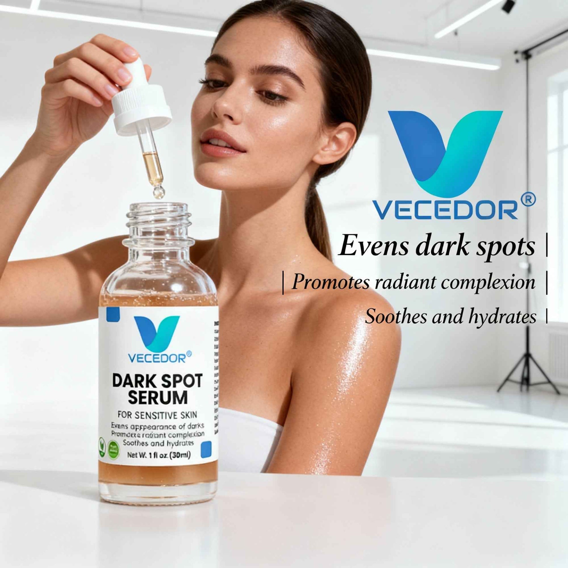 VECEDOR Dark Spot Serum for Sensitive Skin – Brightening, Even Tone & Hyperpigmentation Treatment, 1 fl oz