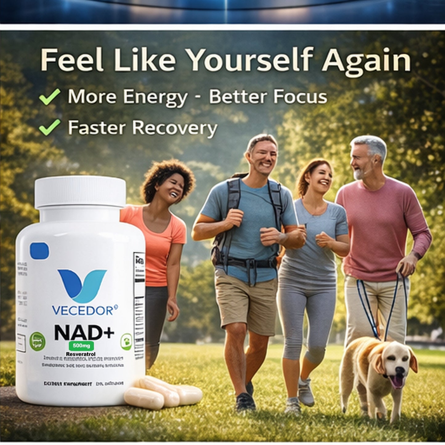 VECEDOR NAD+ Supplement – Cellular Energy & Anti-Aging Support Formula VECEDOR
