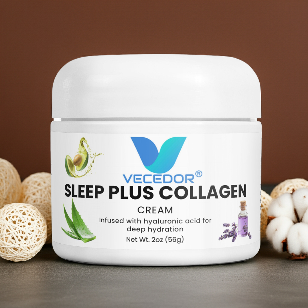 VECEDOR Sleep Plus Collagen Cream – Night Moisturizer with Collagen & Hyaluronic Acid for Hydration, Firming & Anti-Aging, 2oz VECEDOR