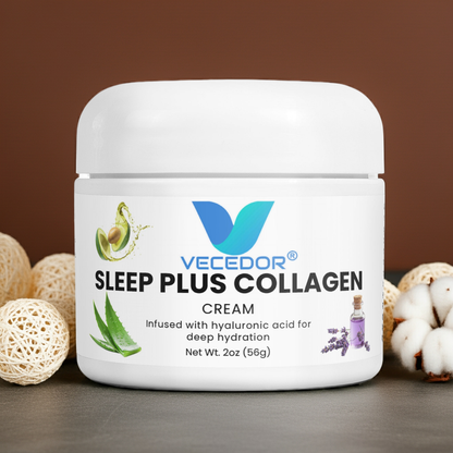 VECEDOR Sleep Plus Collagen Cream – Night Moisturizer with Collagen & Hyaluronic Acid for Hydration, Firming & Anti-Aging, 2oz VECEDOR