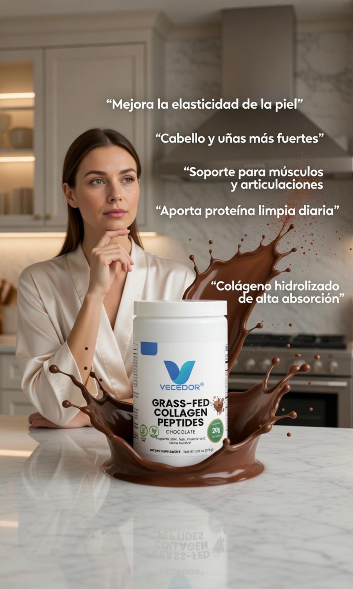 VECEDOR Grass-Fed Collagen Peptides Powder (Chocolate)