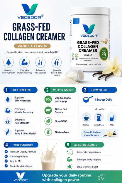 VECEDOR Grass-Fed Collagen Creamer (Vanilla)