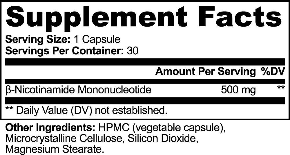 VECEDOR Pure NMN Supplement 500mg – Boost NAD+, Energy & Cellular Health