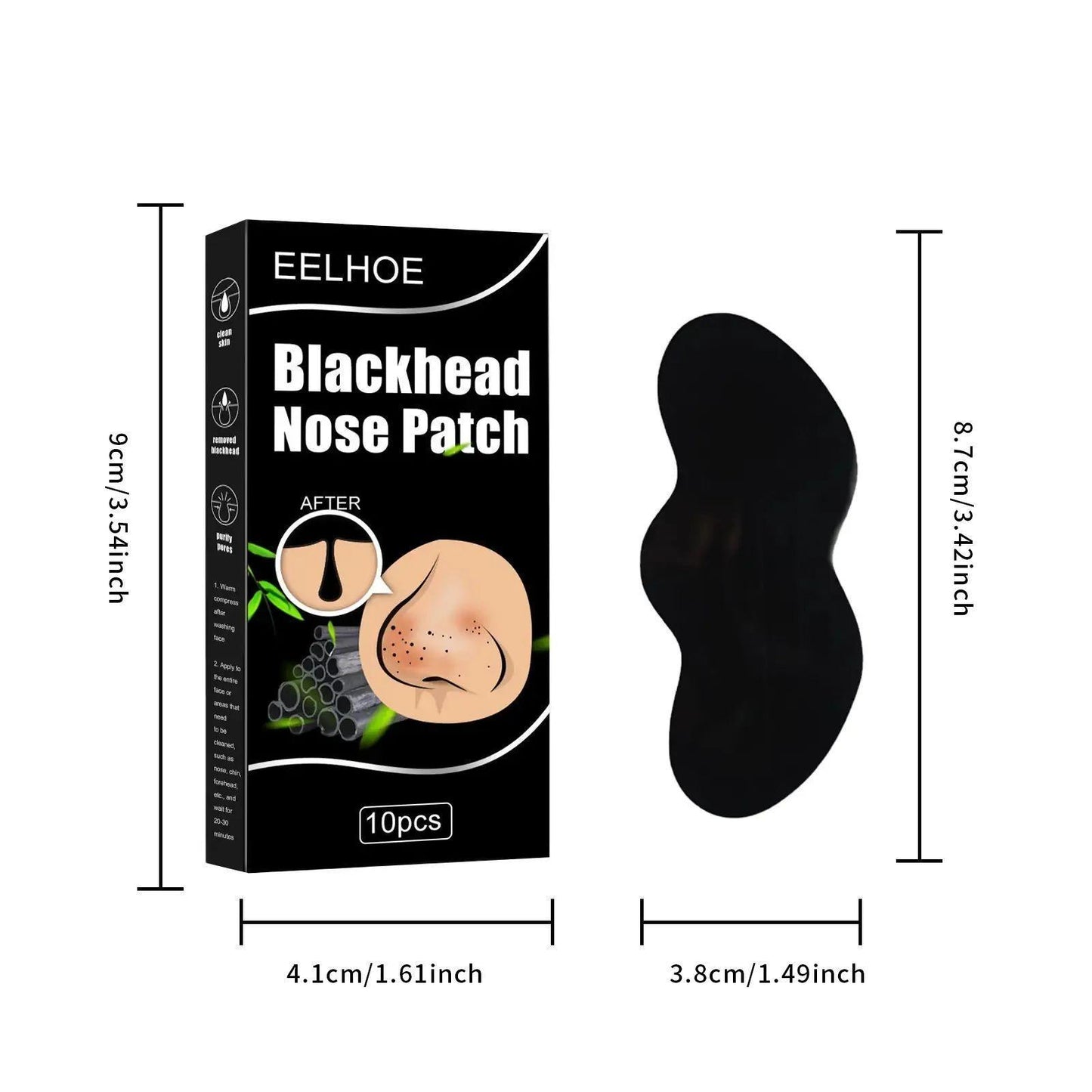 10 Pcs Blackhead Nose Patch Nose Pore Cleansing Strips Deep Cleansing Blackhead Remover Strips For Women Men