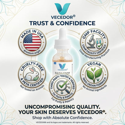 VECEDOR Dark Spot Serum for Sensitive Skin – Brightening, Even Tone & Hyperpigmentation Treatment, 1 fl oz