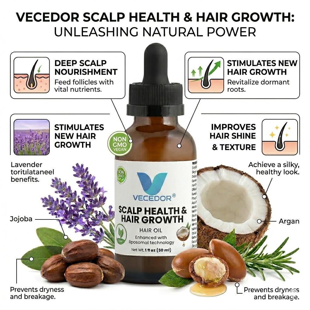 VECEDOR Hair Oil for Scalp Health and Hair Growth