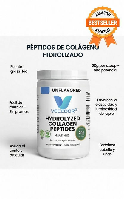 VECEDOR Grass-Fed Collagen Peptides Powder (Unflavored)