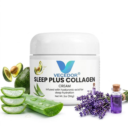 VECEDOR Sleep Plus Collagen Cream – Night Moisturizer with Collagen & Hyaluronic Acid for Hydration, Firming & Anti-Aging, 2oz