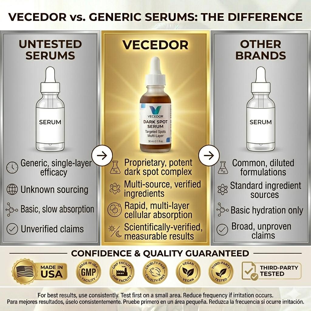 VECEDOR Dark Spot Serum for Normal Skin – Brightening, Even Tone & Hyperpigmentation Treatment, 1 fl oz